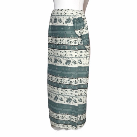 LL Bean Vintage Silk Linen Wrap Skirt Size 8 - Picture 3 of 12